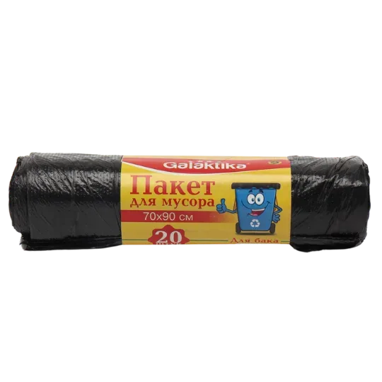 Galaktika chiqindi paketlari 50-60 litr, 70x90 sm, 20 dona, qora