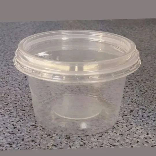 Qopqoqli shaffof plastik idish 200 ml, qaymoq va asal uchun, 1000 dona