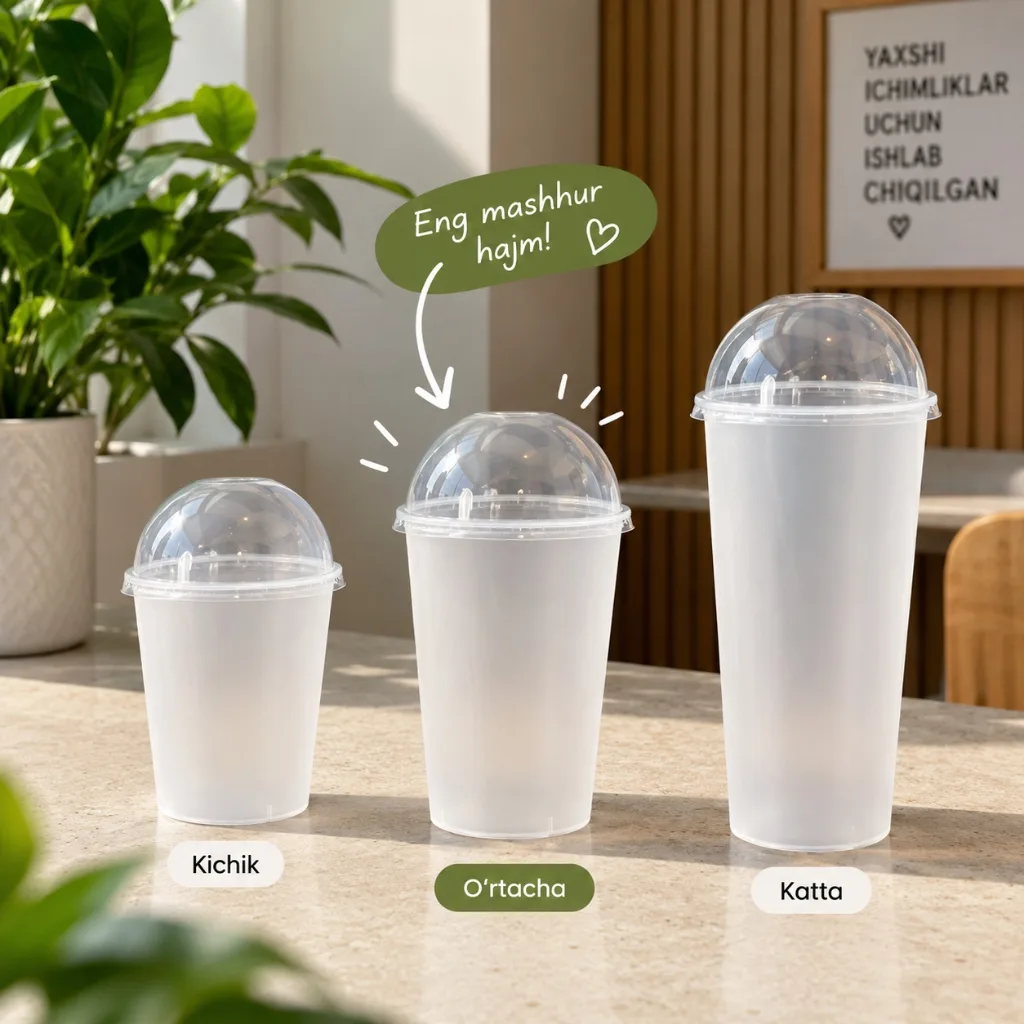 Moxito uchun matoviy stakanlar, qopqoqli (500 ml)